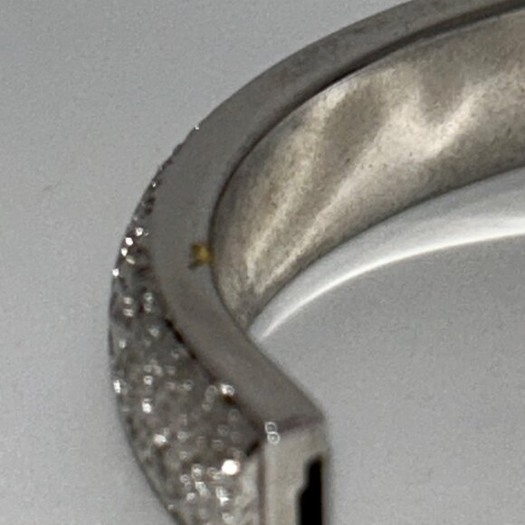 Monet Vintage Silvertone Hinged Bangle With Floral Engraved Design Elegant - Picture 11 of 16